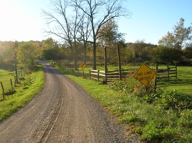 One lane bridges are common in the Amish Country of Holmes County Ohio.