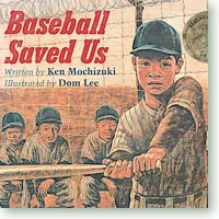 Baseball Saved Us book cover. Japanese boy batting.