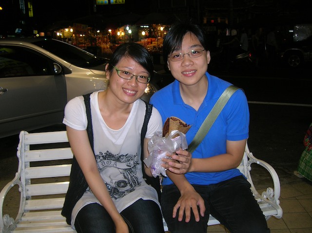 People you meet in the night markets are friendly and like chocolate.