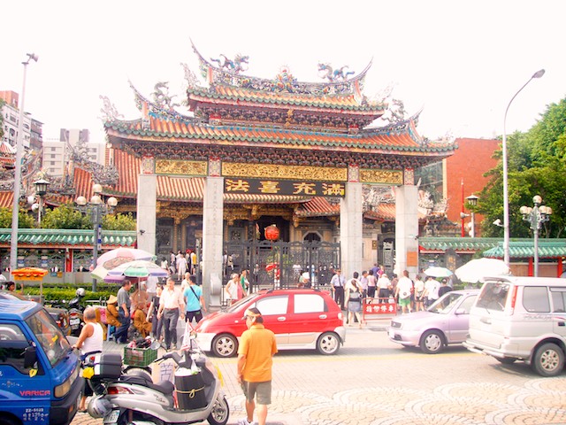 The Lungshan Temple in Taipei was constructed beginning in 1738. It is the oldest center of idol worship in Taipei.