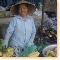 Nice street vendor woman in Vietnam