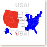 USA Map with words USA USA USA