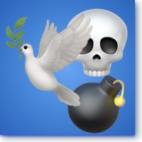 skull, bomb, dove icon
