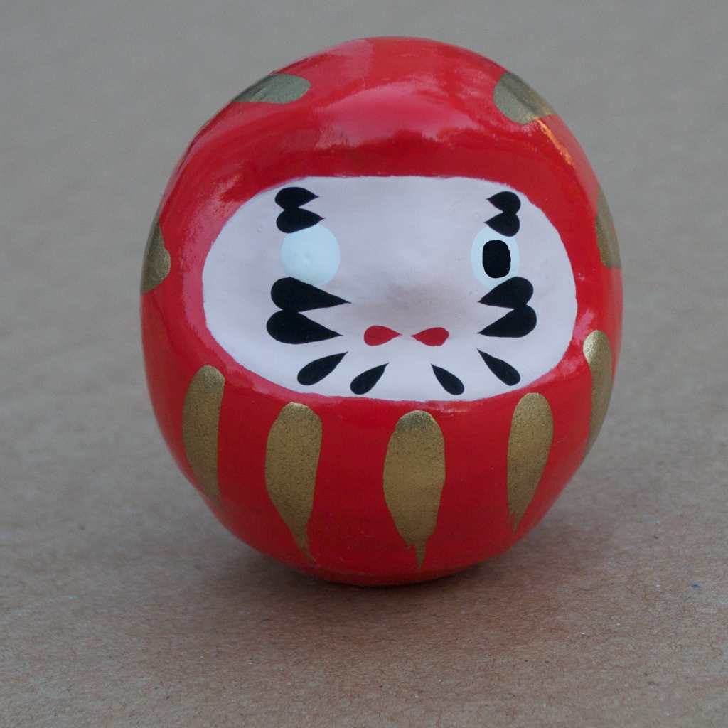 Daruma—the tumbling dolls of Japan—bring good luck to those who use them. As a daruma doll always lands on its feet, you can hope for good fortune during the year. Color one eye of the daruma when you make your wish. Fill in the other eye when your wish comes true.