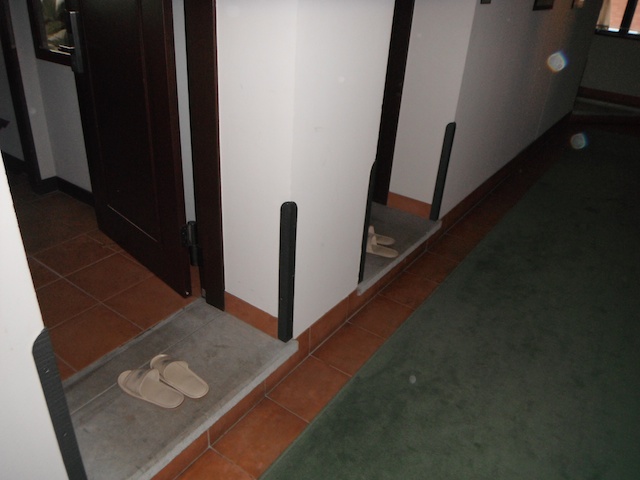 Many hotels provide slippers.