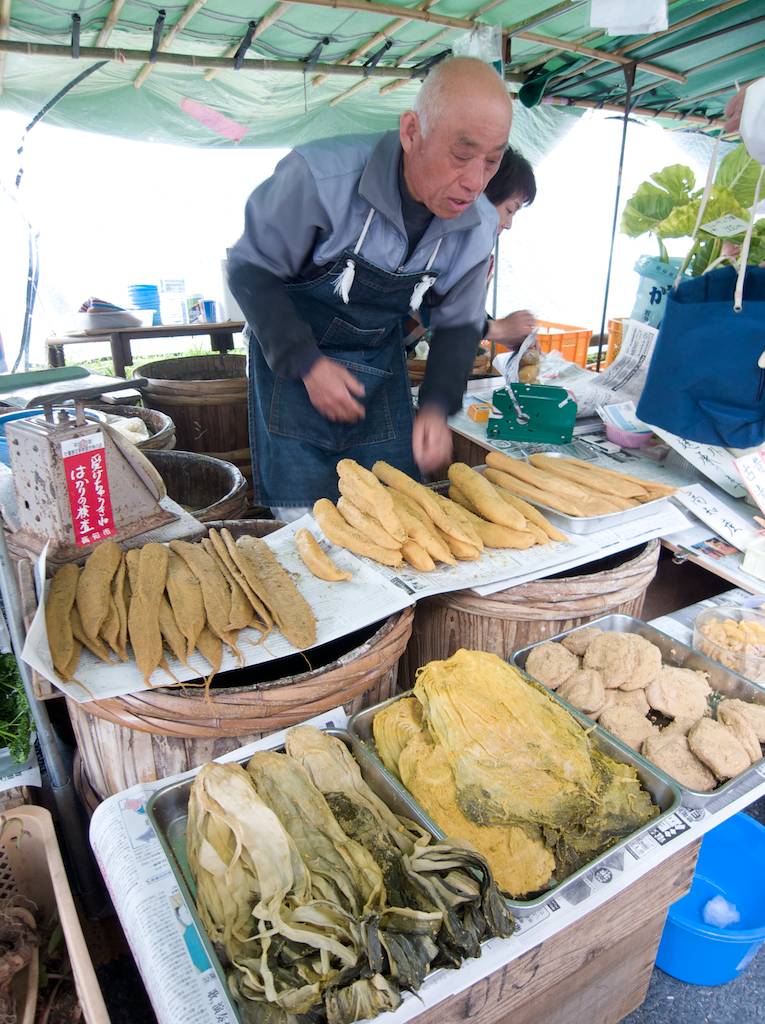 Tempura for sale at the Kochi Sunday Market