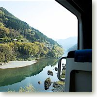 Scenery on the railroad to Kochi City Japan.