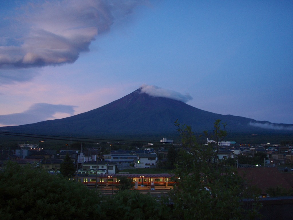 Fujisan at Sunrise from Fujikawaguchiko Station Inn