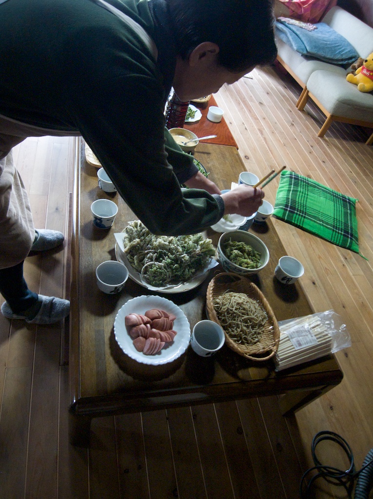 Laying the Food at a Soba Party