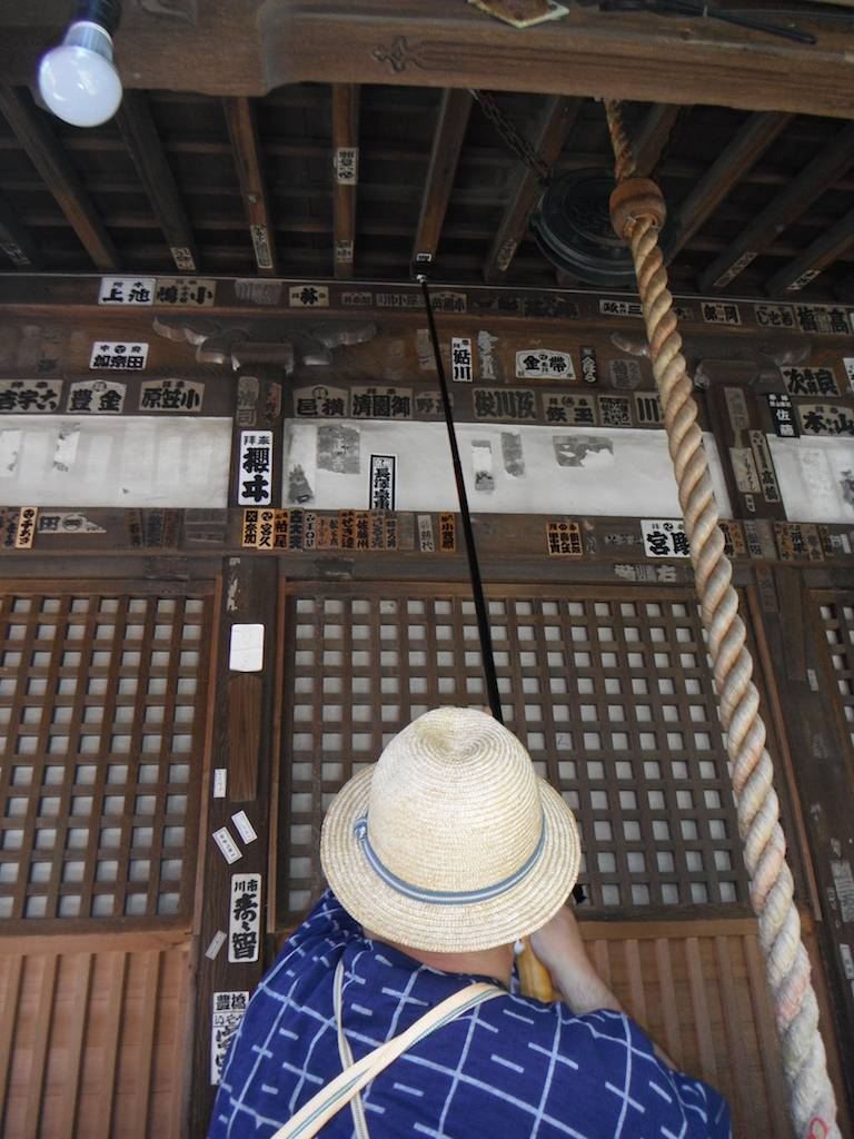Man Marks Progress on Kansai Kannon Pilgrimage at Kimiidera Temple