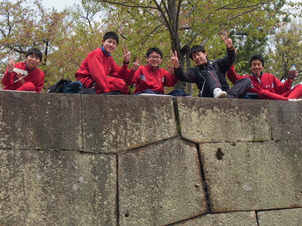 School Boys on Castle Wall