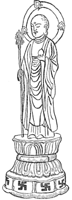swastika on buddhist statue