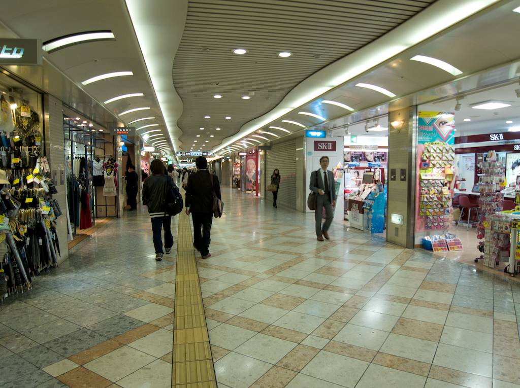 Crossing a Busy Street in Osaka Japan