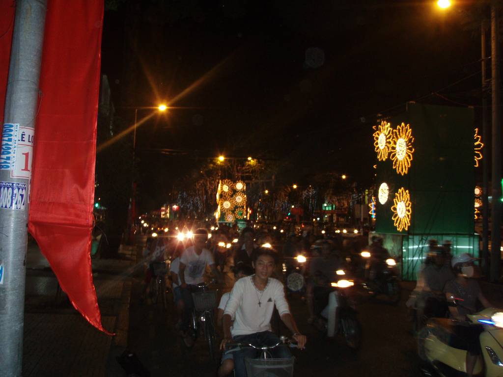 Nighttime Motorbikes in Ho Chi Minh City